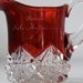 antique ruby glass pitcher / ruby red flash and cut crystal clear souvenir creamer / Victorian 1890s