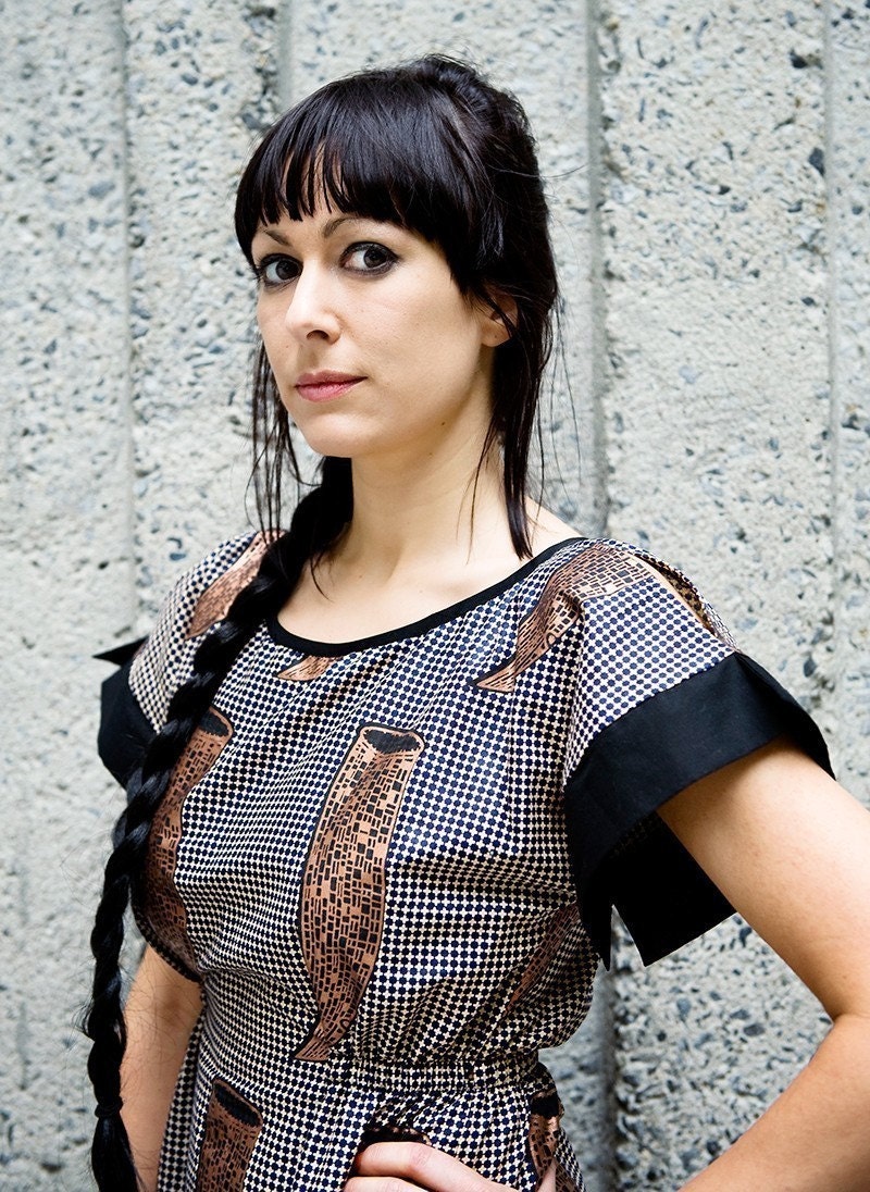 Africanista  Dress Copper Horn Print
