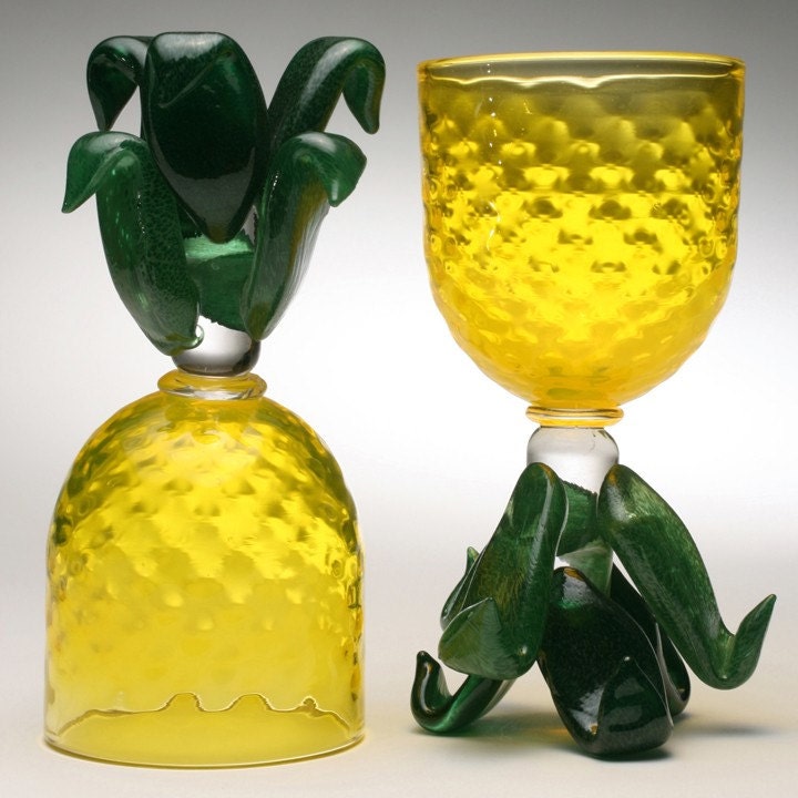Pineapple Goblets - Hand Blown Glass