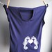 Nautical Sea Horses - Womens Tank - Sleeveless Midnight Blue Shirt -  Screen printed in White Ink - Size Extra Large