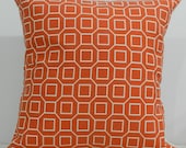 New 18x18 inch Designer Handmade Pillow Cases in red/orange geometric pattern