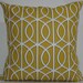 New 18x18 inch Designer Handmade Pillow Case. Dwell Studio. Mustard link, lattice.