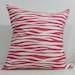 New 18x18 inch Designer Handmade Pillow Cases. Pink and White wave pattern.