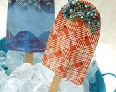 Popsicles - Paper Popsicle Accents in citrus orange and layered blueberry- loaded with sprinkles