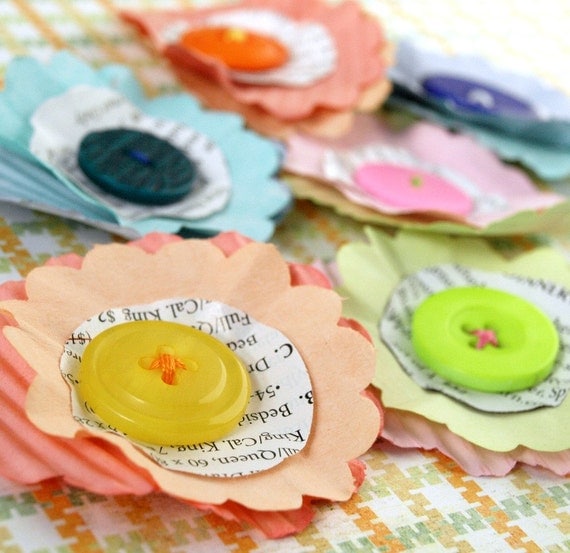 Recycled Flowers - Sunny Bright - made from recycled lightbulb boxes
