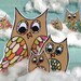 Owls - glittered paper accents
