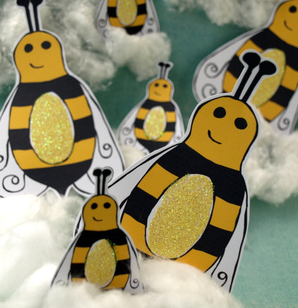 Bees - paper accents - Glitter Belly Bees