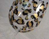 personalized painted wine glass with gold leopard  print - perfect for bridesmaids, wild night out or birthday gift