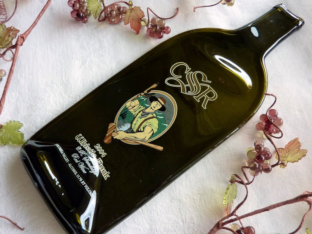 Whistle Punk Wine Bottle cheese plate from CR Sandidge Winery