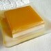 Square Soap Dish in White and Yellow Streaky Glass