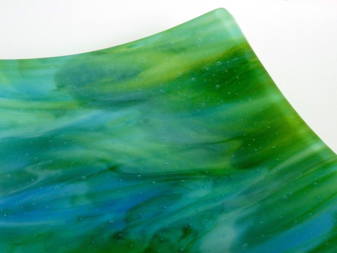 Blue and Green Glass Plate