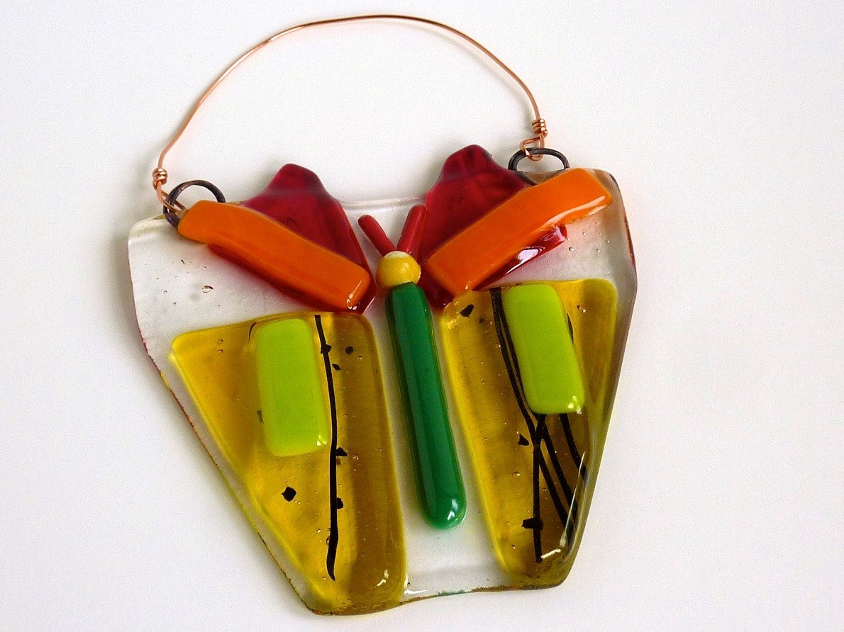 Fused Glass Butterfly Sun Catcher