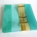 Glass Plate in Turquoise, Blue Green and French Vanilla