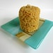 Glass Plate in Turquoise, Blue Green and French Vanilla