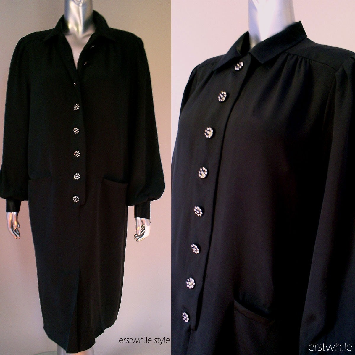 1980s Baron Peters Silk Evening Dress XL