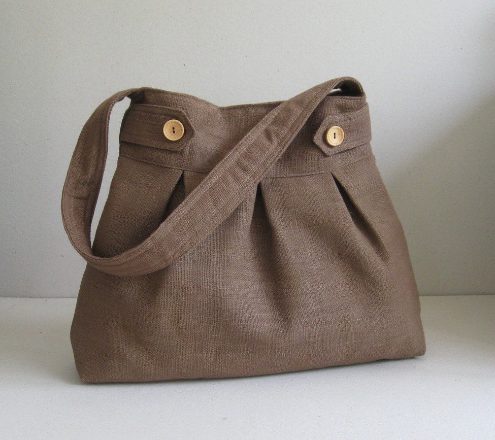 Sale - Brown Hemp/Cotton Bag, shoulder bag, purse, handbag, unique - ARROWS