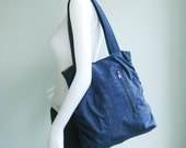 Sale - Navy Blue Water Resistant Nylon Bag - Shoulder bag, Diaper bag, Messenger bag, Tote, Travel bag, Women, Purse - JANE