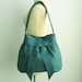 Sale - Teal Hemp/Cotton Bag, tote, purse, messenger, work, everyday bag, bow, hemp - AMY
