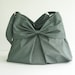 Sale - Grey Water-Resistant Bag, nylon, bow, tote, messenger bag, purse - Martha
