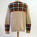 Vintage Sweater Cowichan Style Wool Plaid Curling Mary Maxim Graph Jacket M