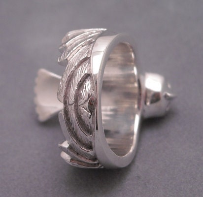 Barn owl ring - sterling silver