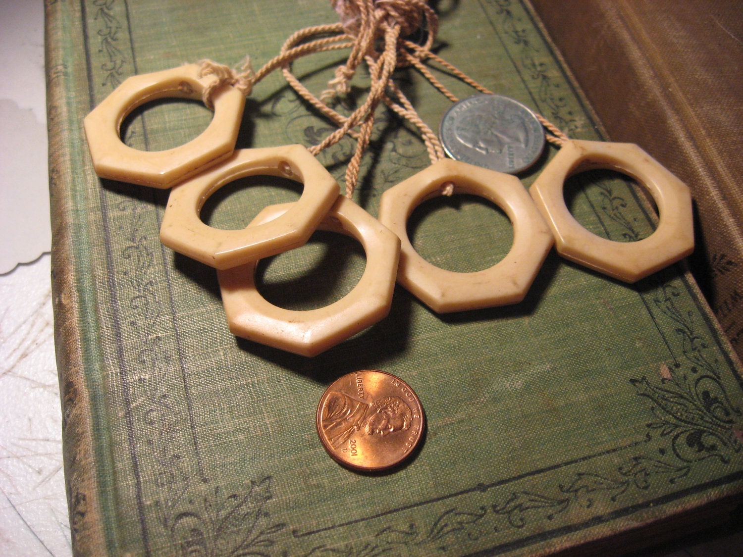 celluloid shade pulls vintage plastic 1930s five total