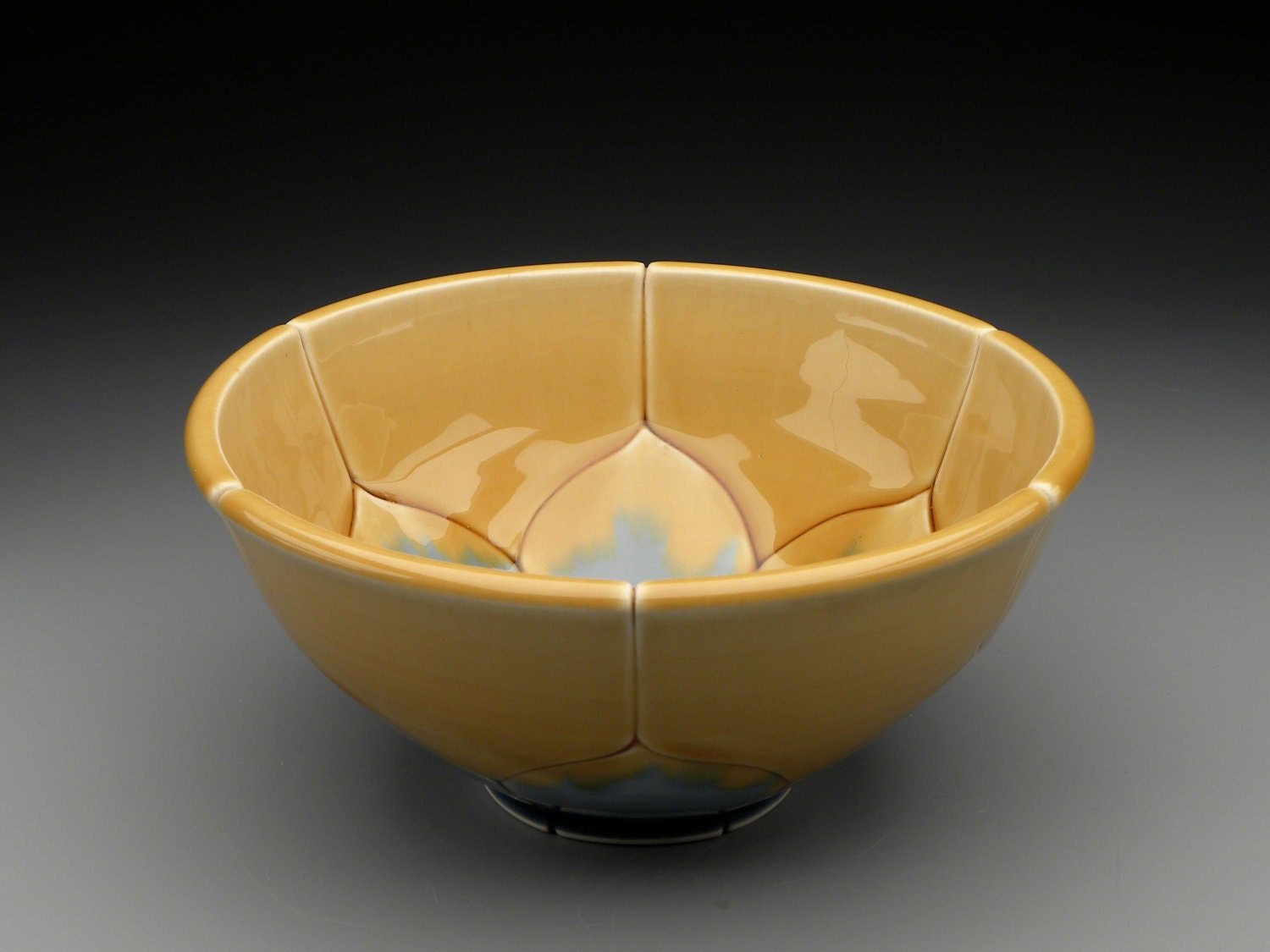 Blue and Gold Lotus Bowl