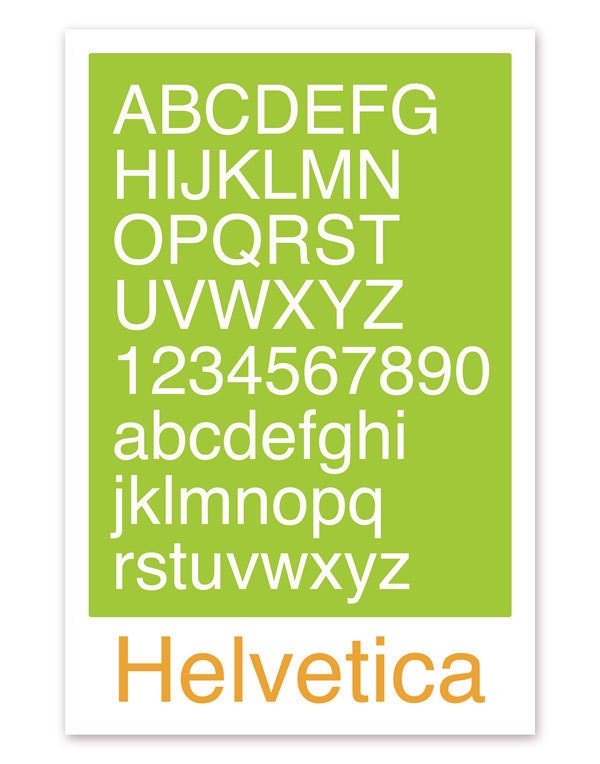 Helvetica Poster Typography Showcase Series -  20 X 30