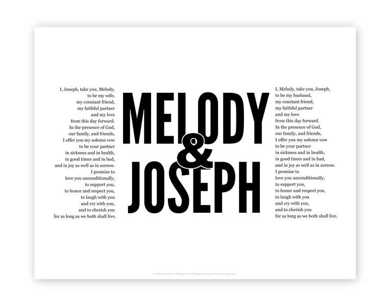 Custom Listing for 8 X 10 Wedding Vows Poster