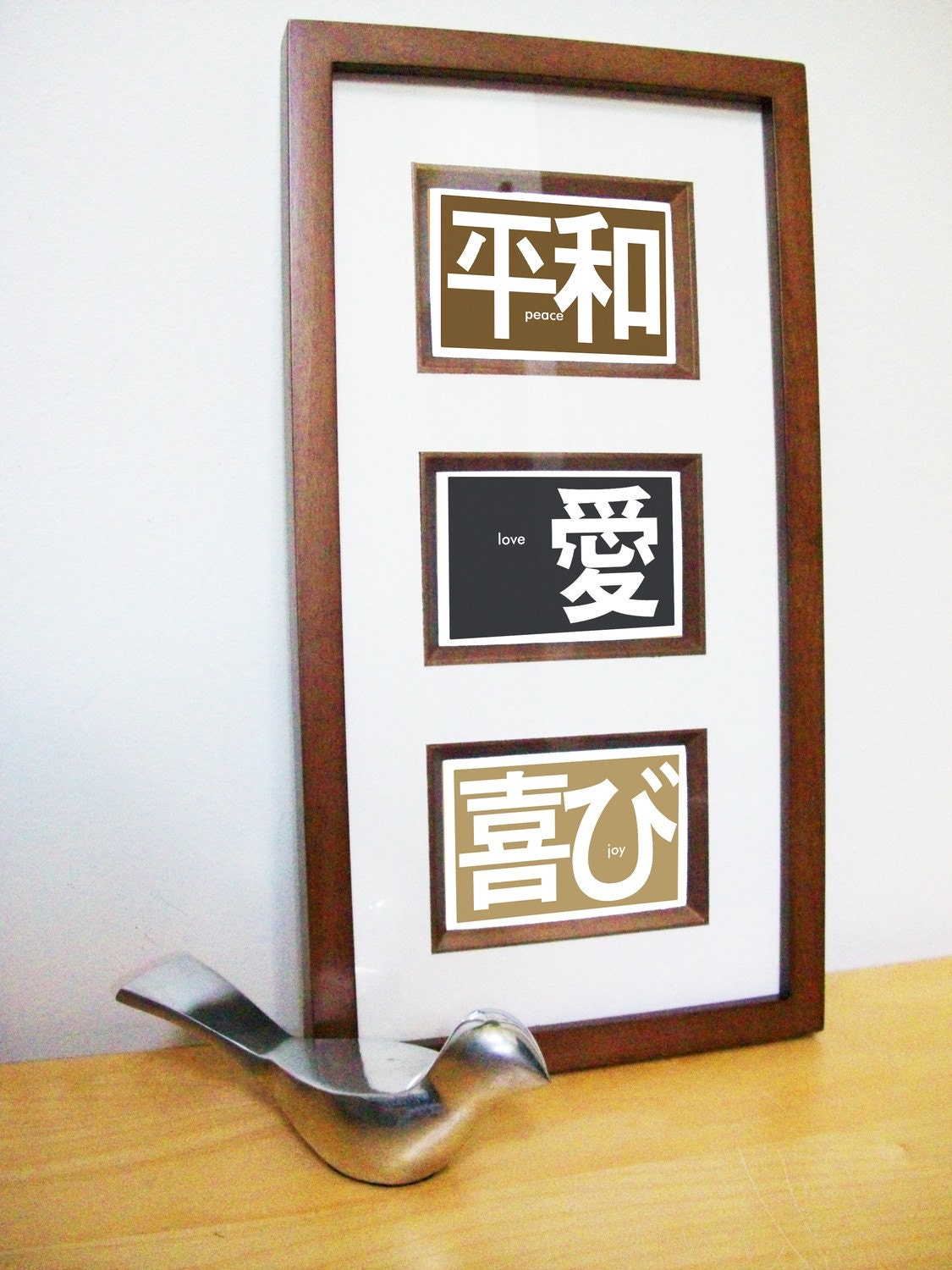 Peace Love and Joy in Japanese - Choose Your Color Set - Three 4 X 6 Prints