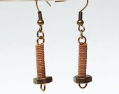 Guitar String Jewelry- Bronze Hardware Upcycled Earrings