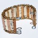 Guitar String Bracelet- Upcycled Sheet Music Paper Bead Bronze Cuff Bracelet