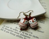 A little Luck- Porcelain owl earrings