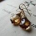 12kt gold wire wrapped Swarovski crystal earrings - Golden afternoon