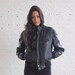 r e s e r v e d /// black leather bomber jacket (s/m)