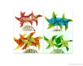Sweet Citrus Collection Set of 12 Pinwheel Cupcake Toppers