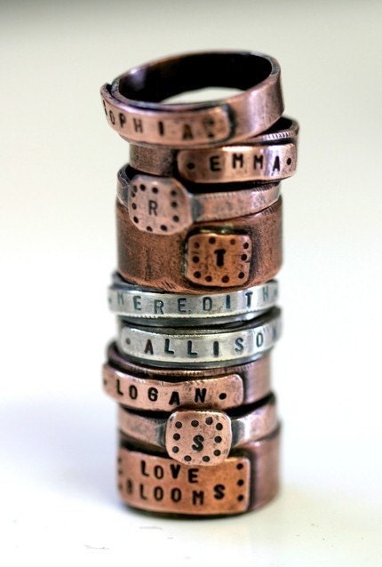 Wide Copper Band Ring Personalized