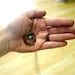 Copper Ring Necklace with Vintage Baby Blue Bead