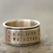 14k Gold Latitude Longitude Personalized Wedding Ring