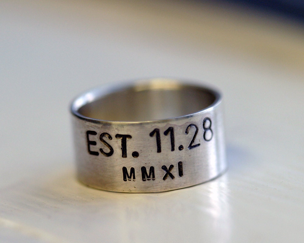 Personalized sterling silver ring