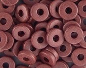 Greek Ceramic 8mm Disk Beads Chocolate 16059