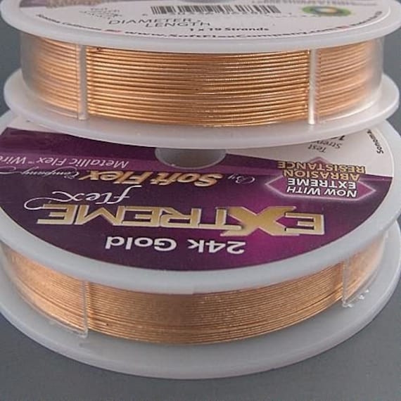 24k Gold Extreme Flex by Soft Flex Beading Wire .019in 30ft (1 spool)