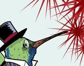 Fancy Hummingbird 8x10 Giclee Illustration Print