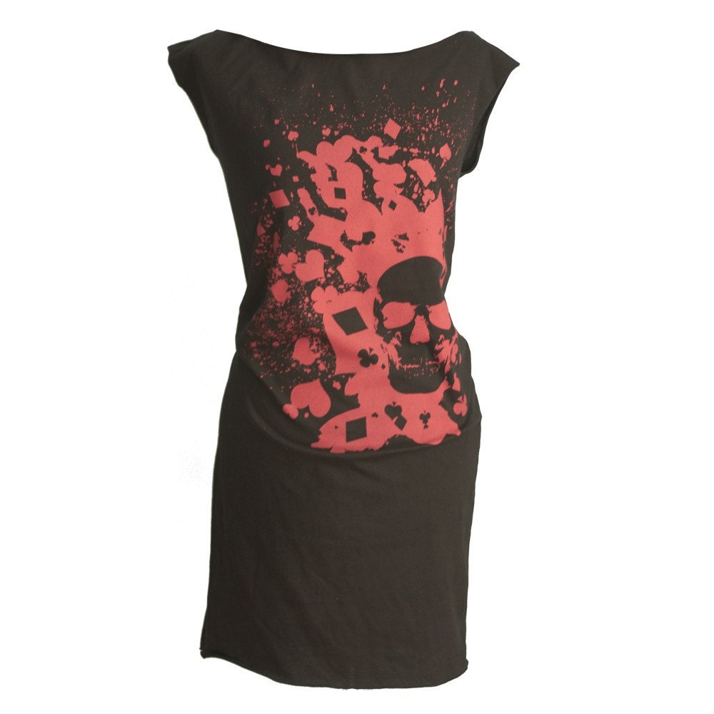 The Card Sharp Black Screen Printed T-Shirt Dress - Sizes S L