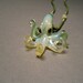 Pearl Green Hand-blown Glass Octopus Pendant Necklace Choker Sculpture