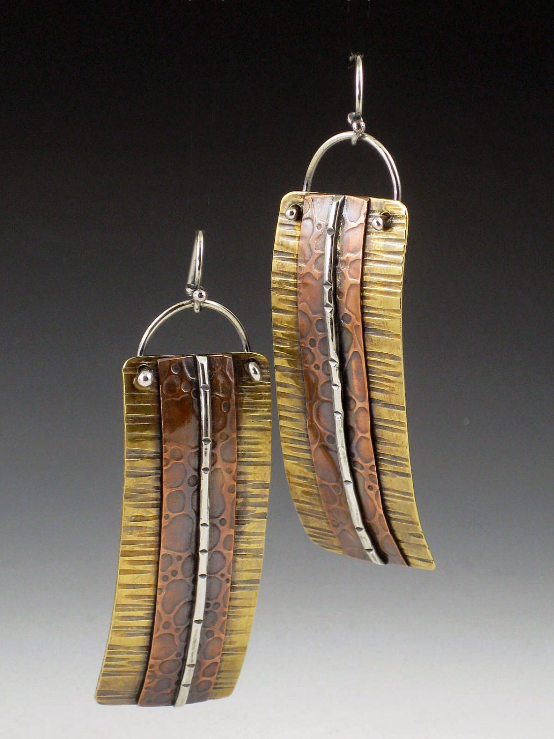 Large Mixed Metal Earrings- Long