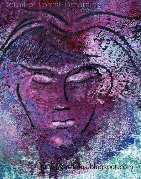 Forest Dreaming Monotype Gelatin Printmaking Original Art on 8" x 10" Stonehenge Paper