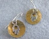 Sterling Silver Hamsa Hand Earrings
