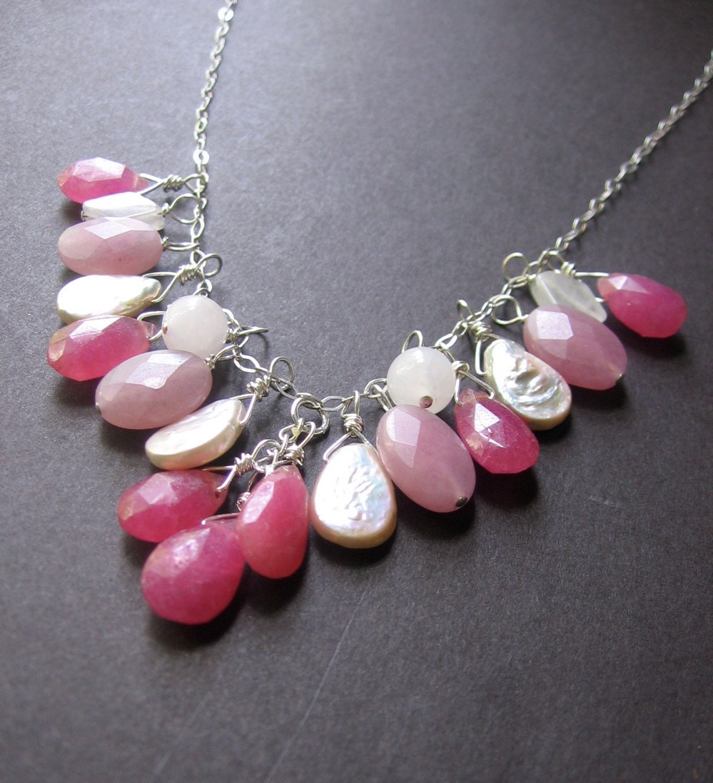 Pink Y MultiStone Necklace - Hula Necklace