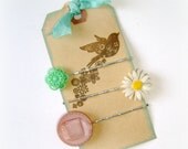 Oopsy Daisy Vintage Button Hairpins Bobby Pins
